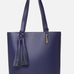 JOY & IMAN LEATHER SHOULDER BAG WITH BAG INSERT & WALLET